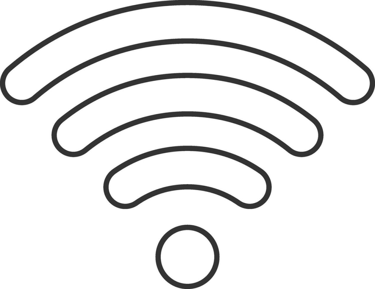 zwart lineair stijl Wifi of hotspot icoon. vector