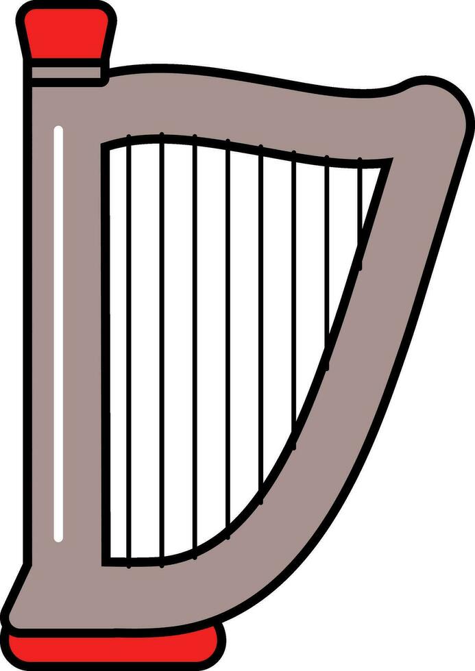 vlak stijl harp rood en taupe icoon. vector