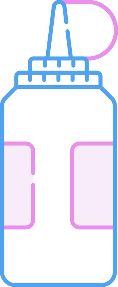 blauw en roze lijn kunst illustratie van lijm fles icoon. vector