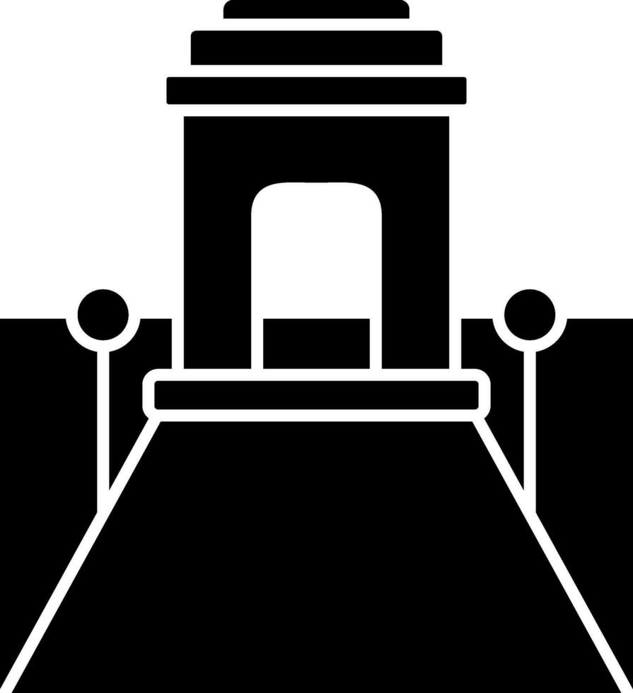 Rajpath icoon in zwart en wit kleur. vector