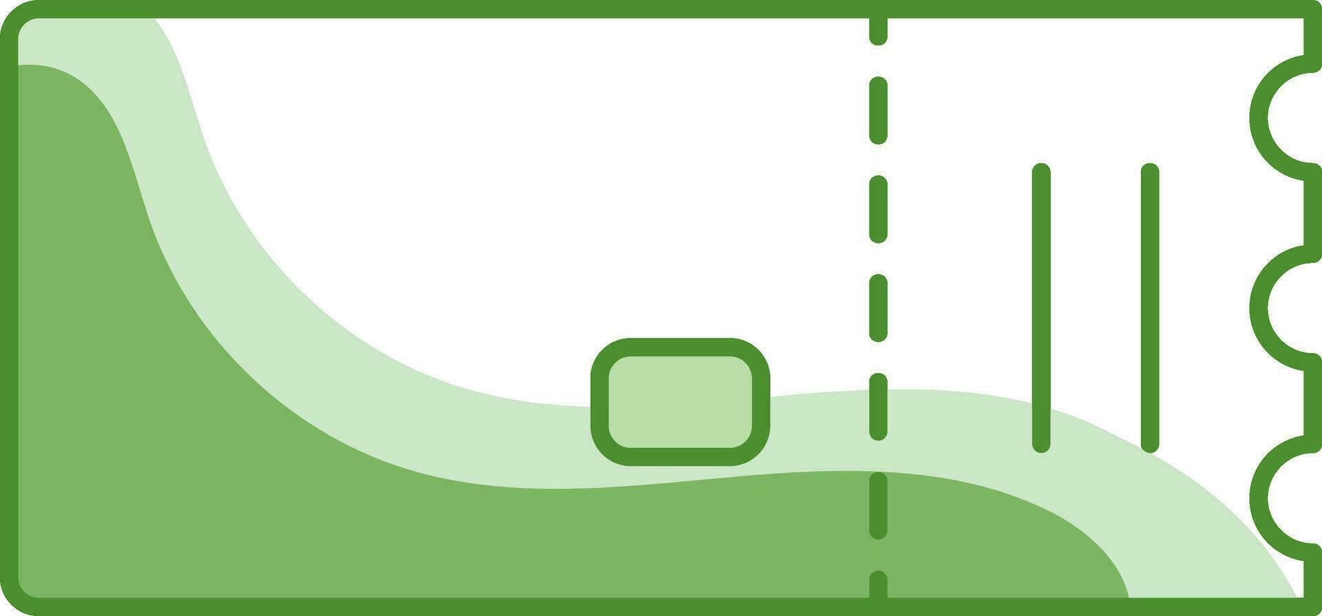 vlak illustratie van groen en wit ticket icoon. vector