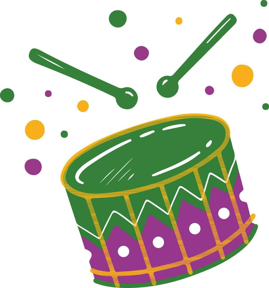 trommel en drumstokken Aan een wit achtergrond. vector illustratie.