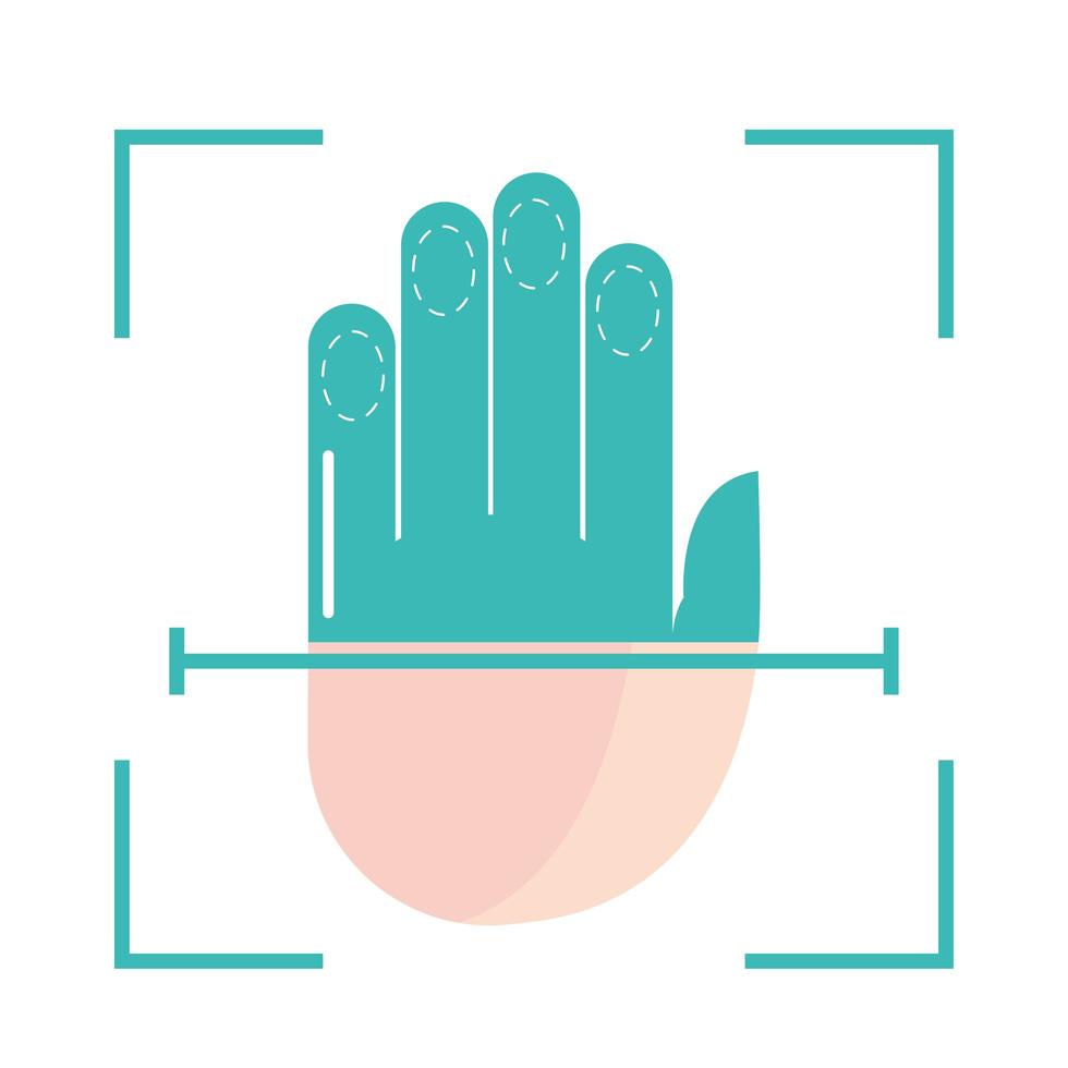 biometrische verificatiehand vector