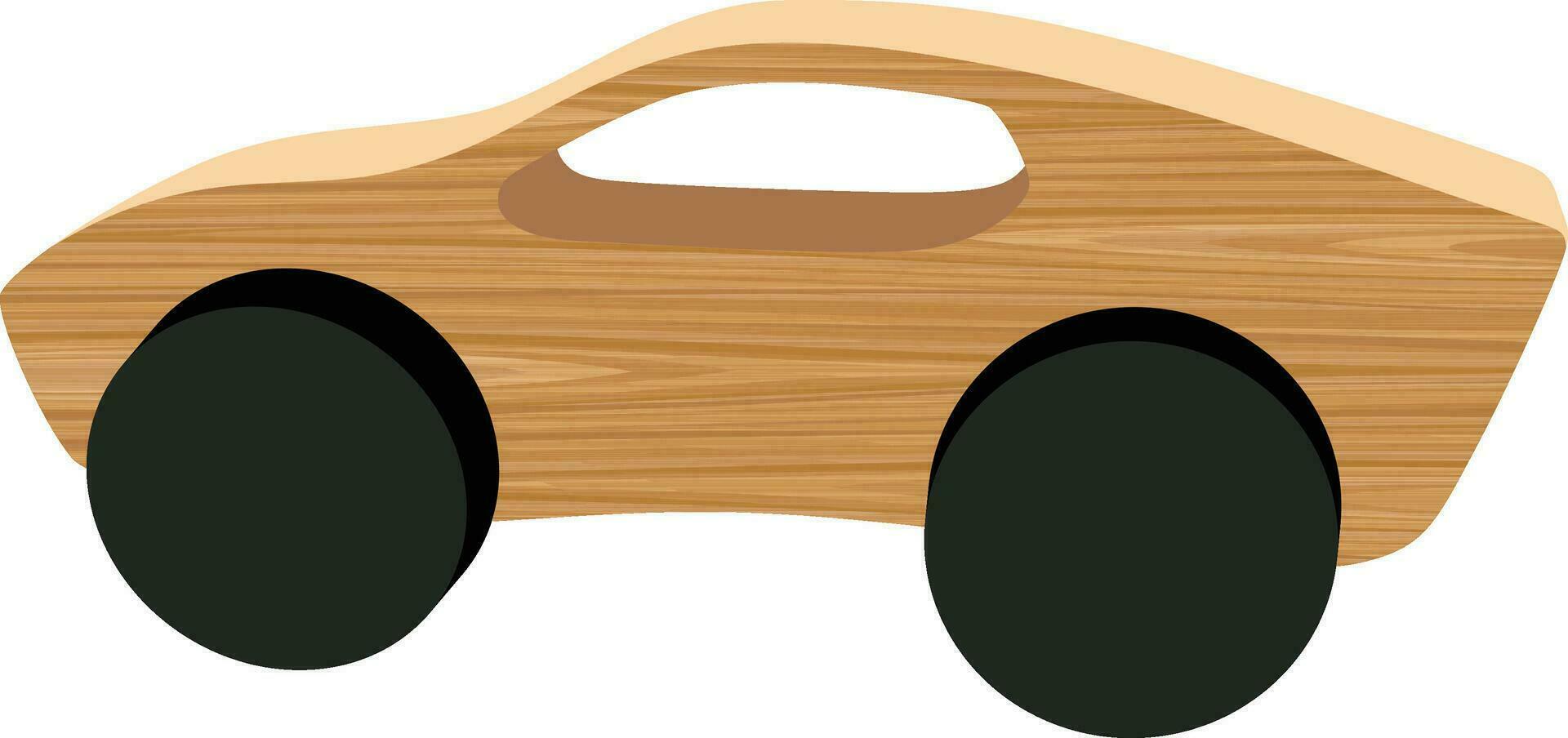 houten speelgoed- auto illustratie, gemakkelijk houten auto vector beeld