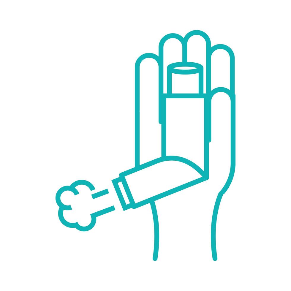 hand met inhalator vector