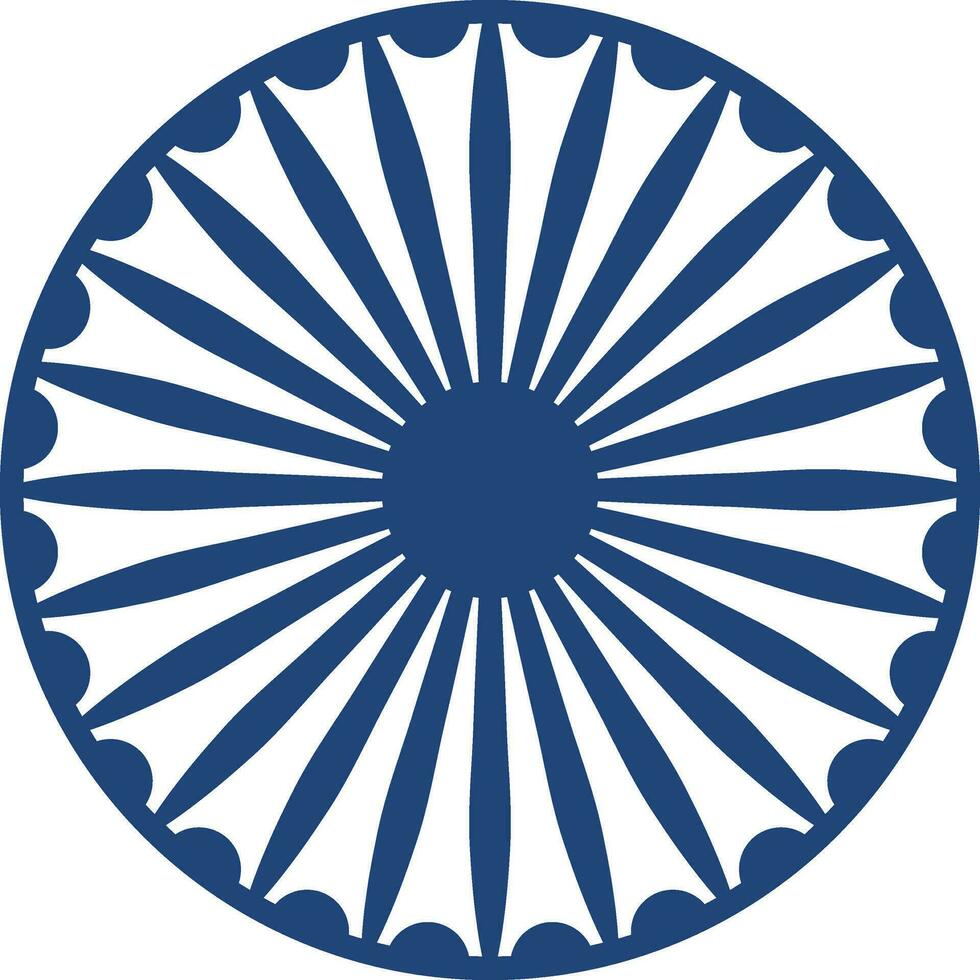 geïsoleerd Ashoka wiel icoon in blauw kleur. vector