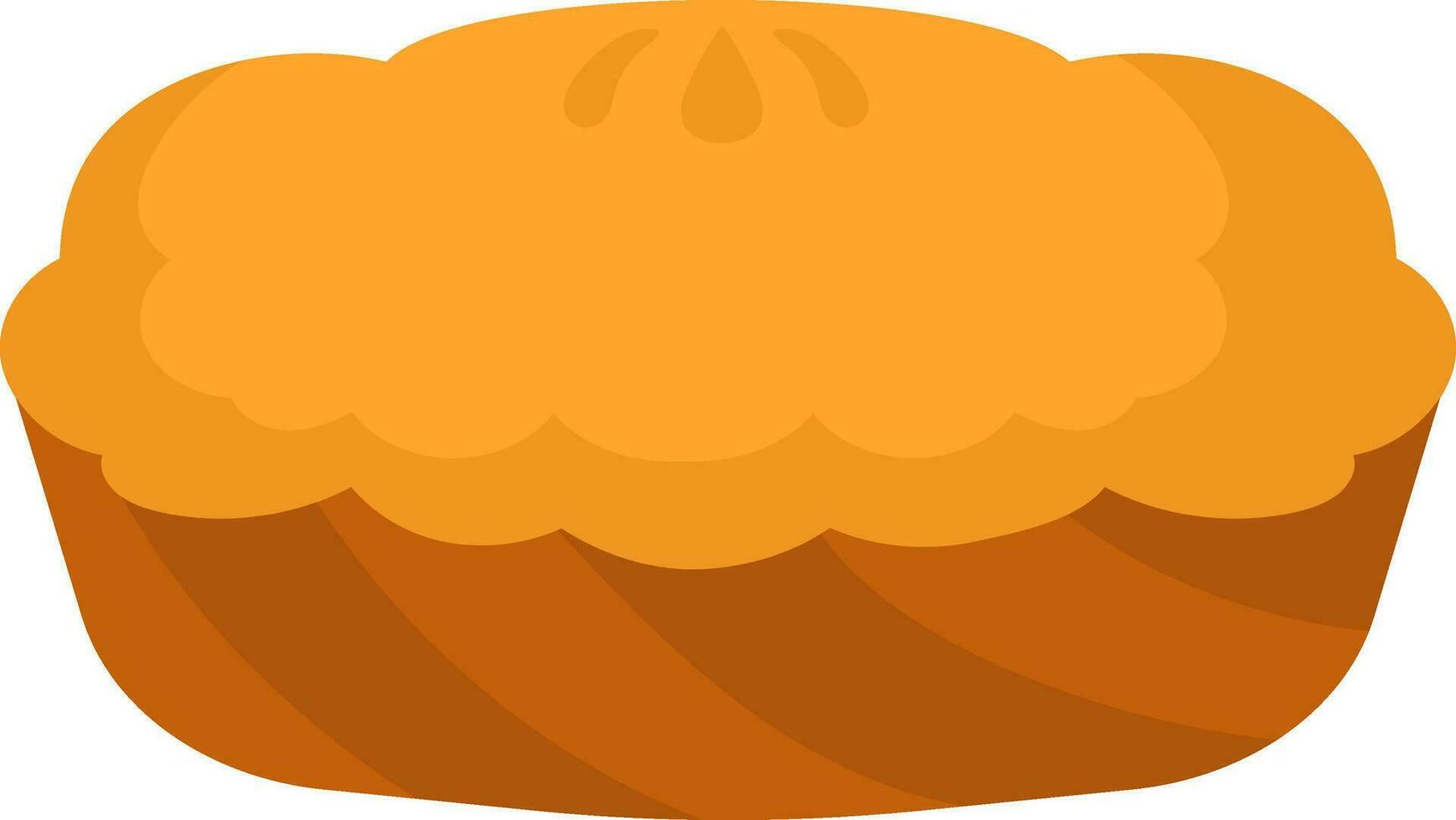 bruin en oranje taart taart icoon in vlak stijl. vector