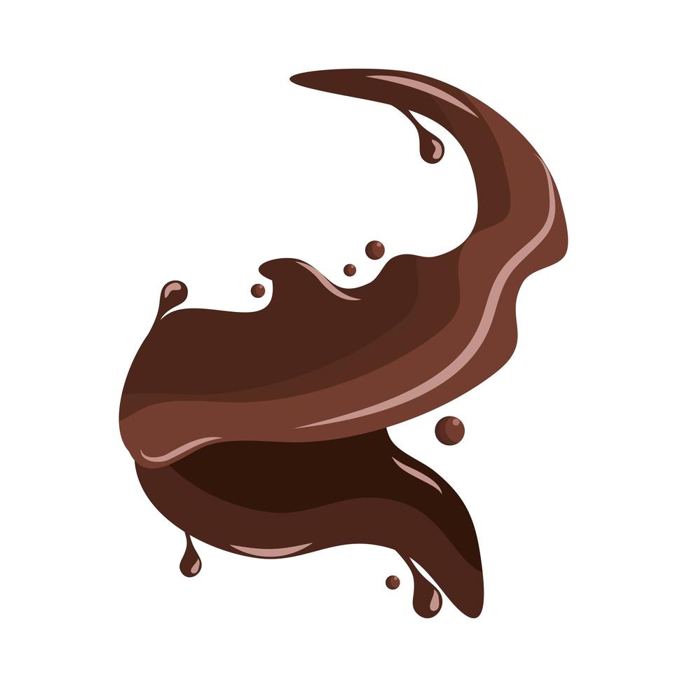 chocolade splash gieten vector