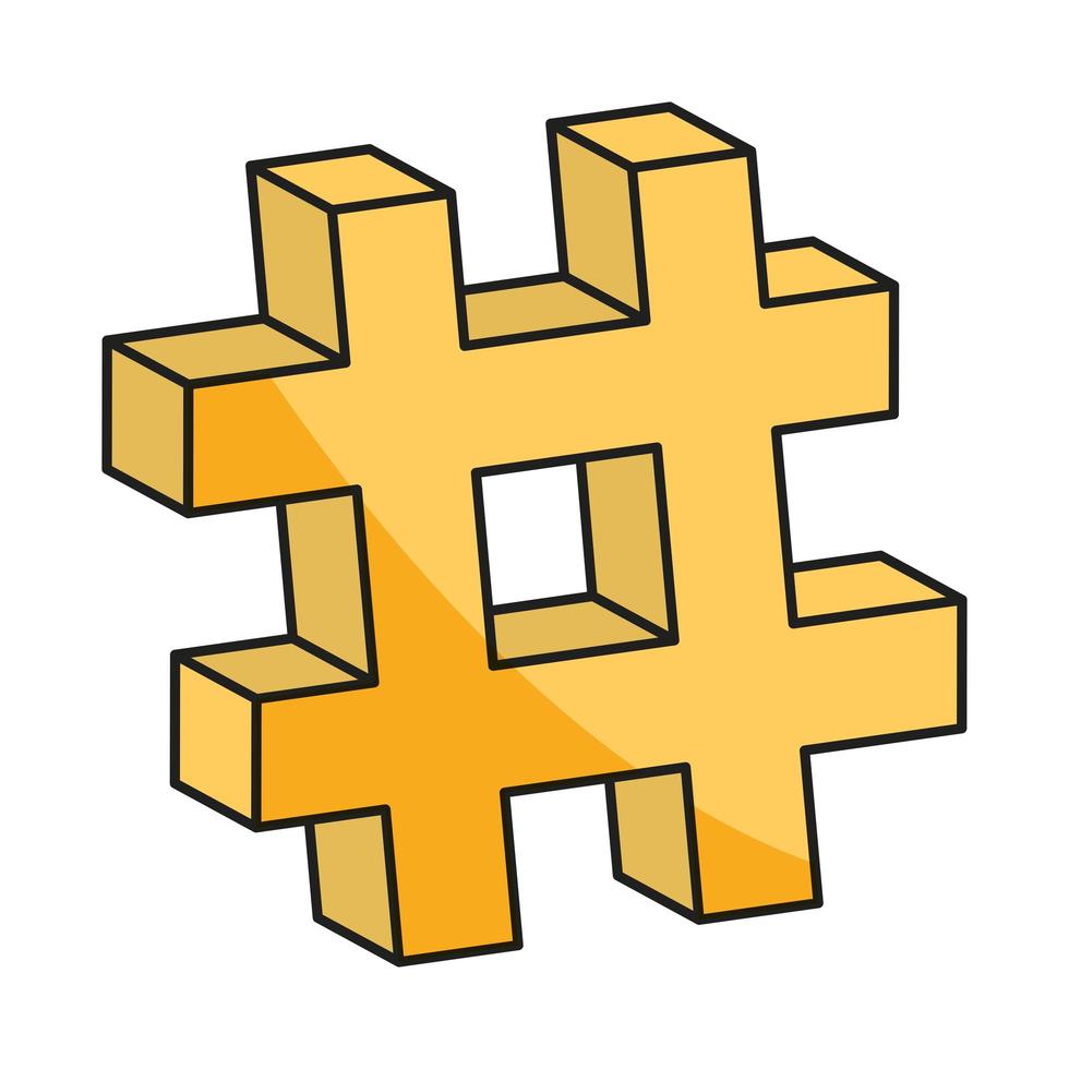 hashtag teken pictogram vector