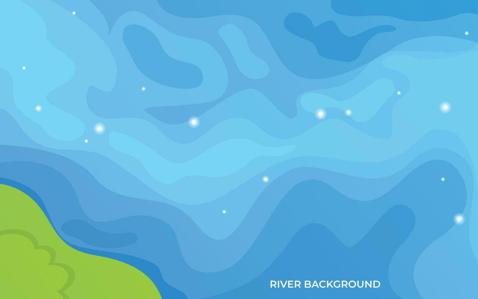 top visie rivier- landschap in Woud achtergrond vector