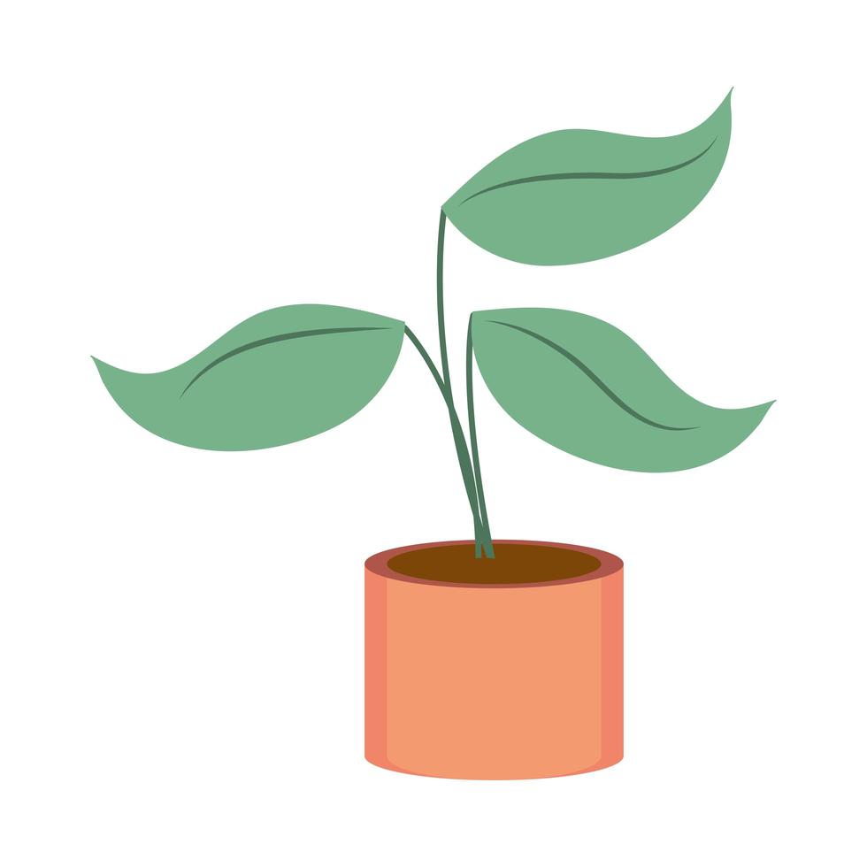 tuinieren plant in pot pictogram op witte achtergrond vector