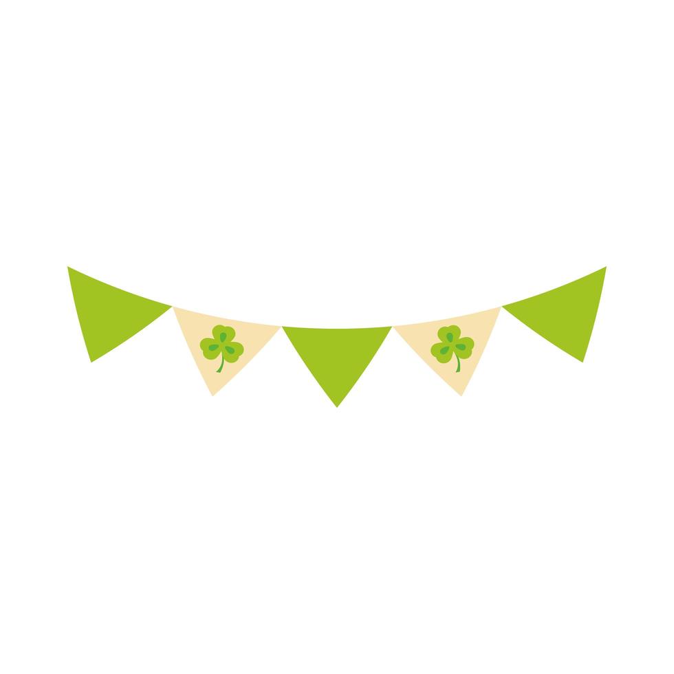 happy st patricks day wimpels geluk klaver decoratie pictogram vector