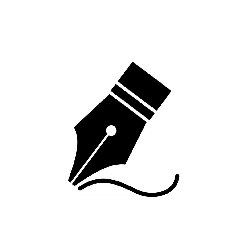 inkt pen concept creatieve schrijver vector embleemontwerp pictogram illustratie