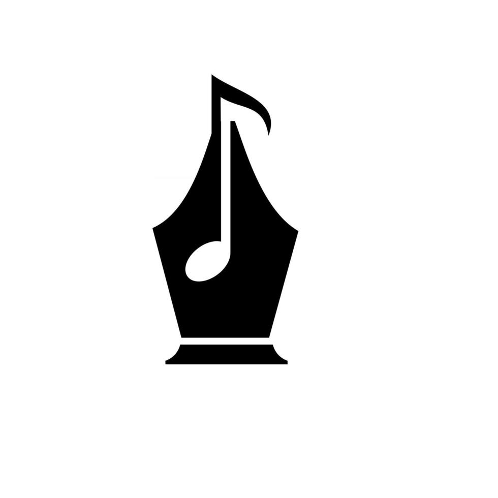 songwriter logo concept penpunt met muziek notitie pictogram vector illustratie plat ontwerp