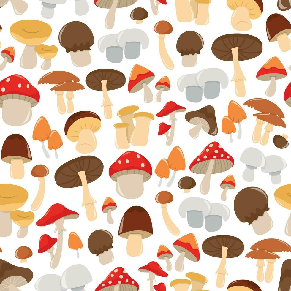 tekenfilm champignons naadloos patroon achtergrond vector