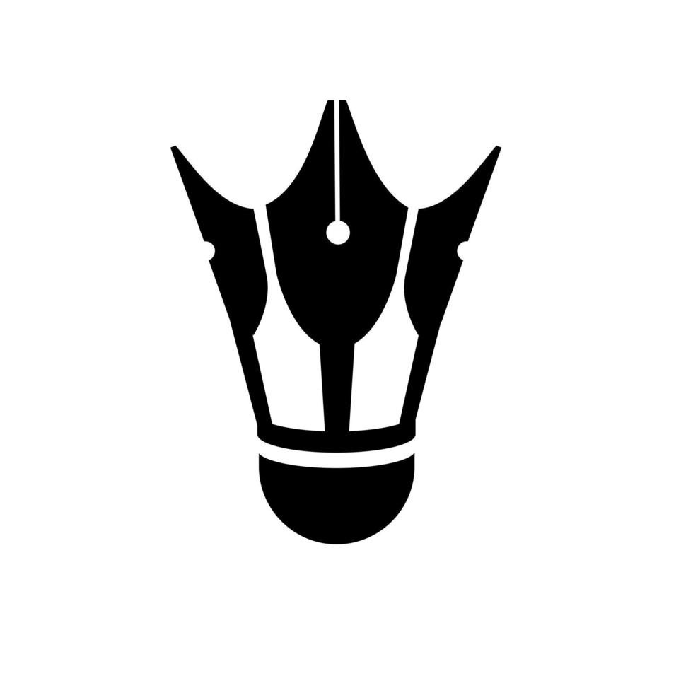 sport pen logo concept shuttle met vulpen punt vector pictogram illustratie ontwerp