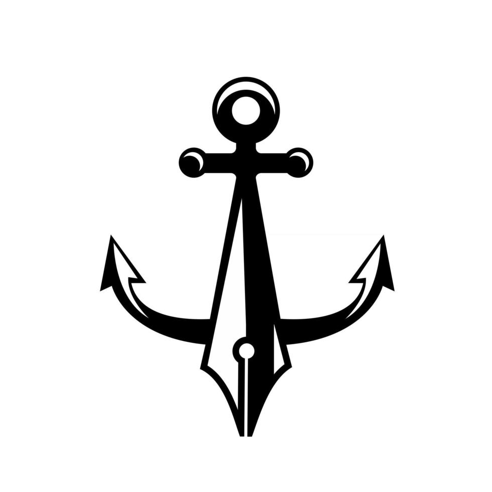 anker pen symbool pictogram illustratie vector logo ontwerp