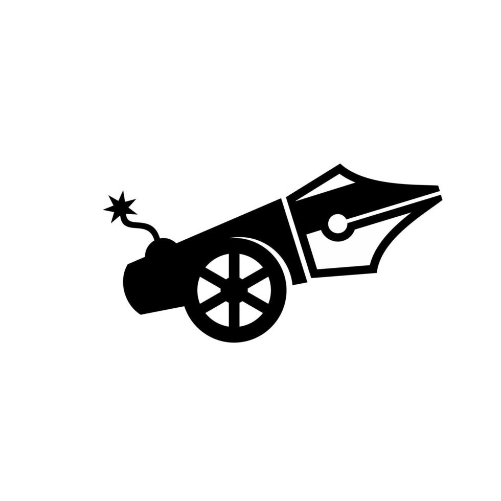 kanon penpunt logo vintage klassieke vector pictogram sjabloon illustratie