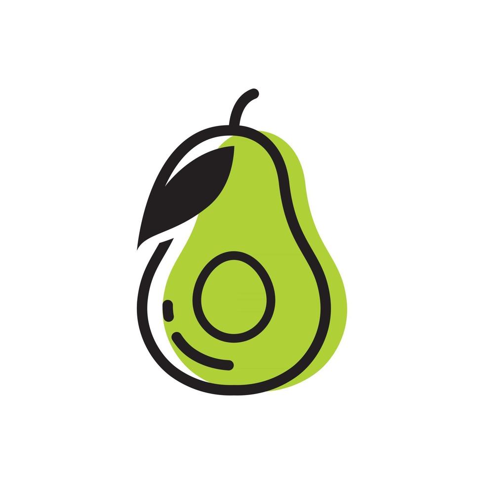 avocado fruit logo gezonde voeding symbolen vector