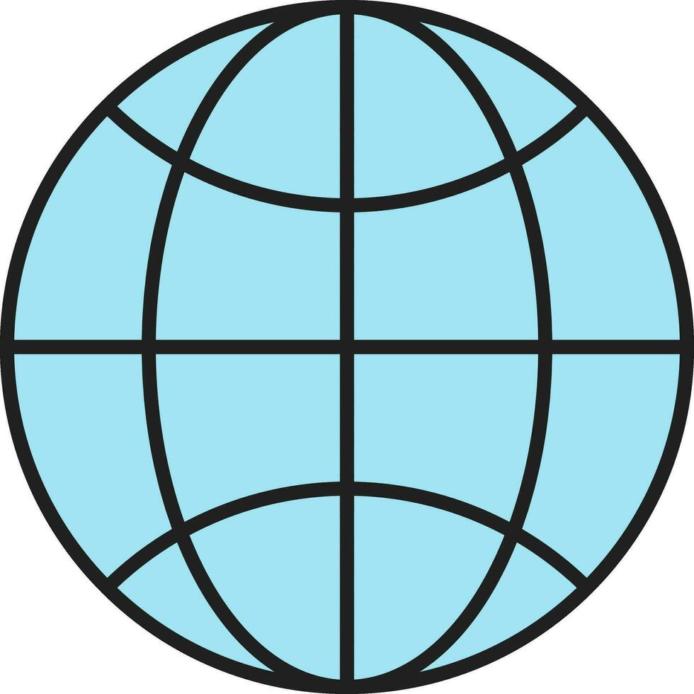 blauw wereldbol icoon in vlak stijl. vector