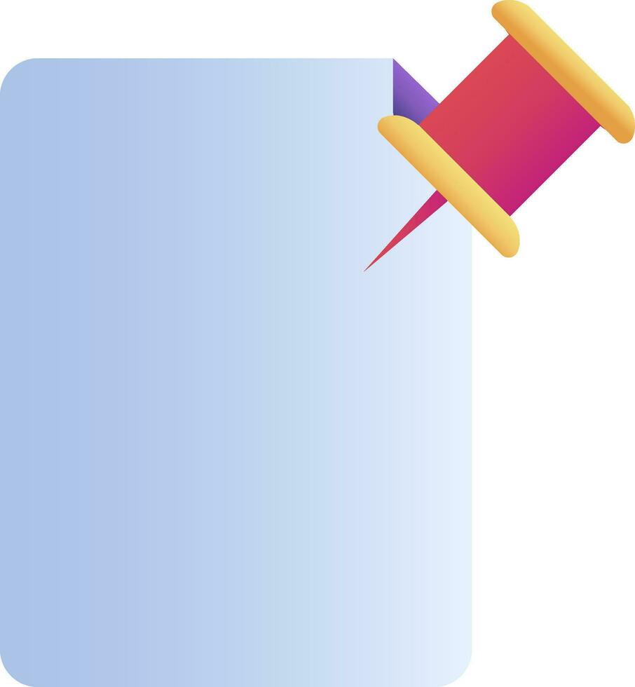 papier met Duwen pin kleurrijk icoon in vlak stijl. vector