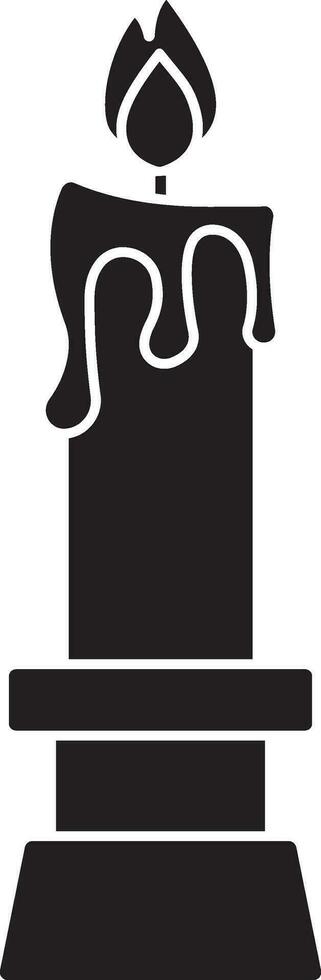illustratie van lit kaars icoon in zwart en wit kleur. vector