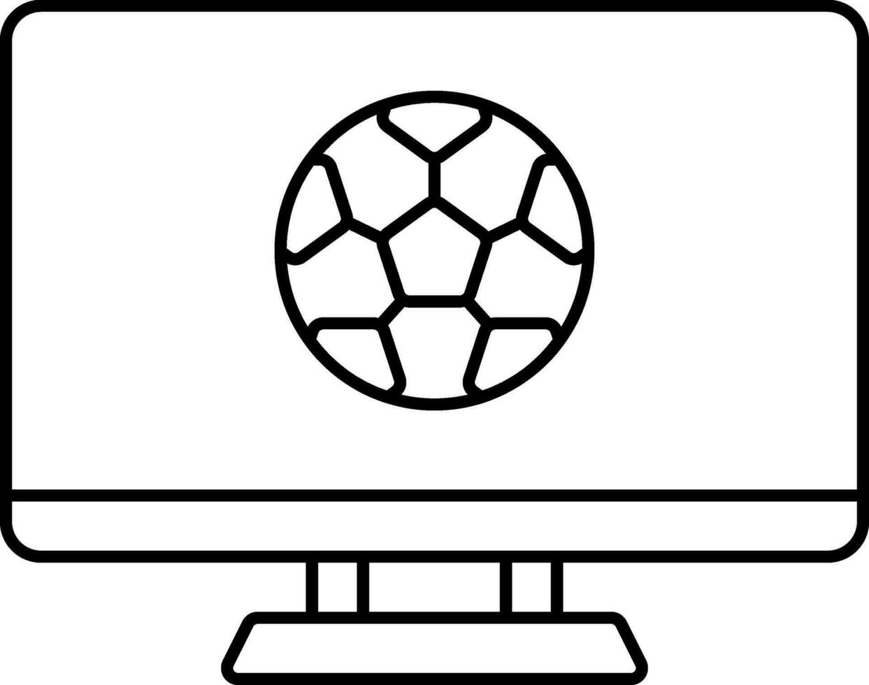 Amerikaans voetbal met toezicht houden op icoon in zwart lijn kunst. vector