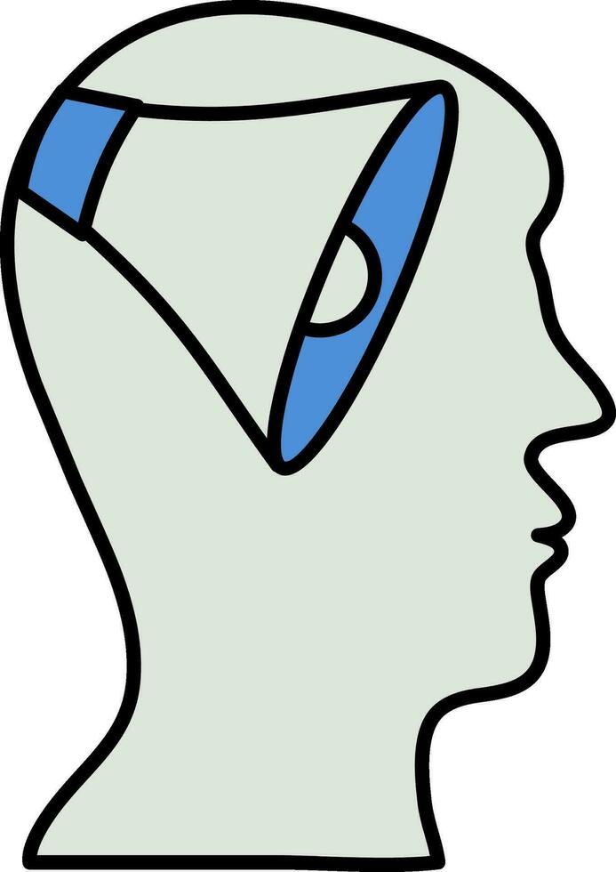 luidspreker hoofd icoon in blauw en grijs kleur. vector