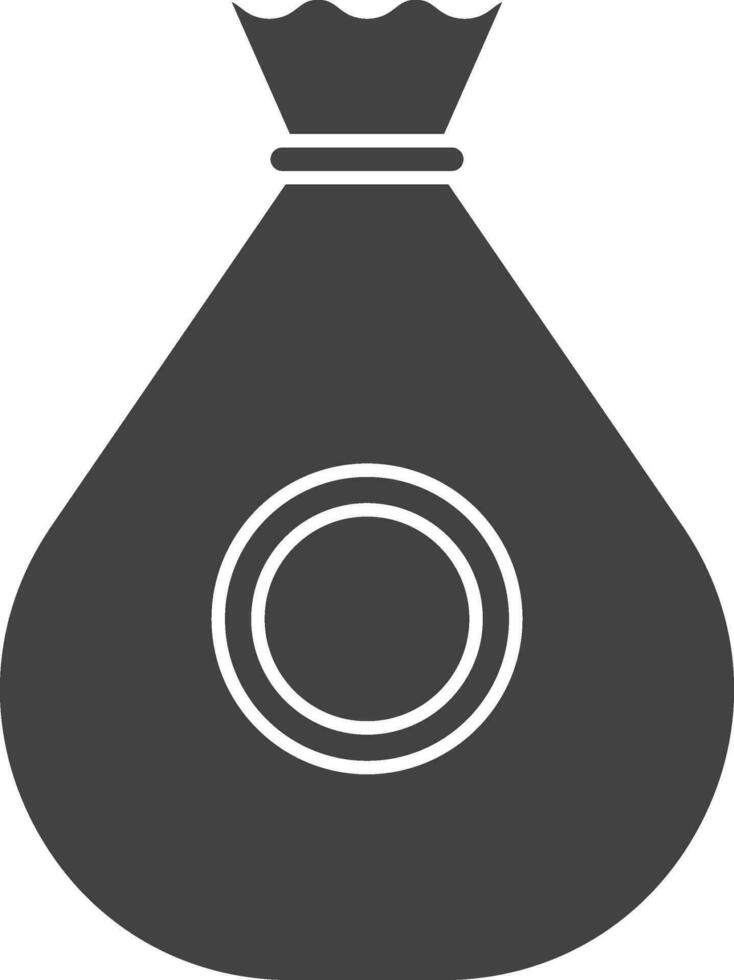 grijs en wit geld zak icoon of symbool. vector