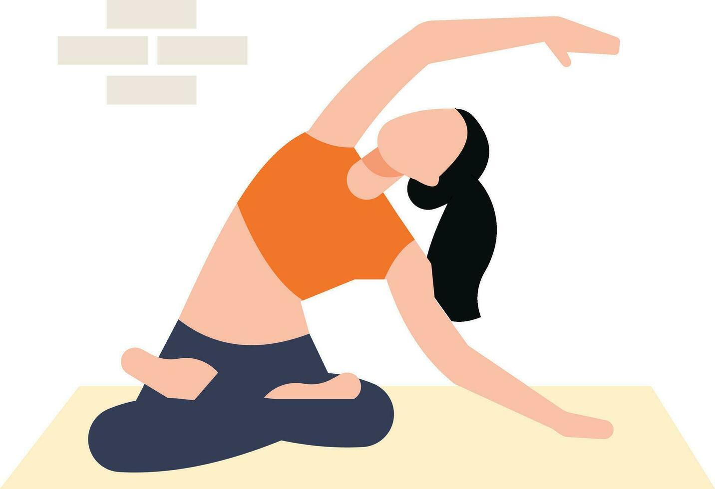 het meisje doet yoga. vector