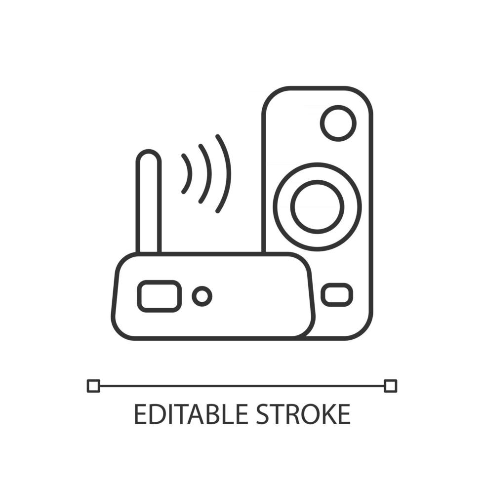 lineaire apparaatpictogram voor mediastreaming vector