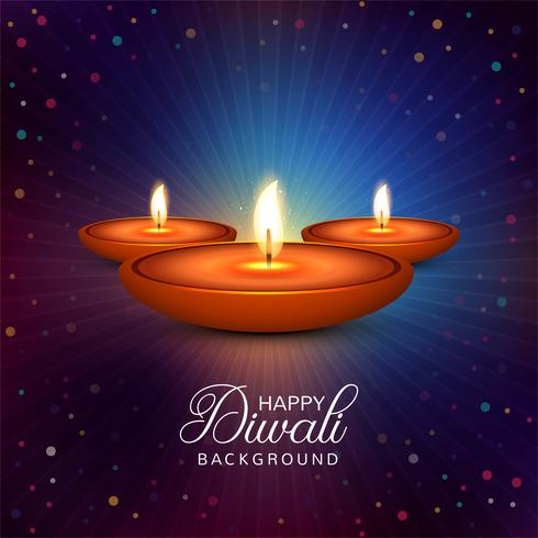 Mooie Gelukkige diwali diya olielamp festival achtergrond illustr vector