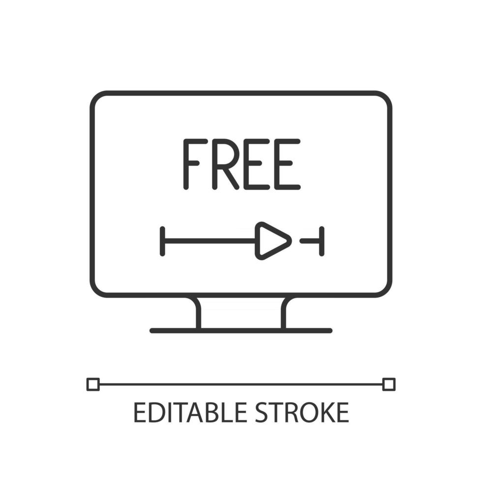 gratis videostreaming lineair pictogram vector