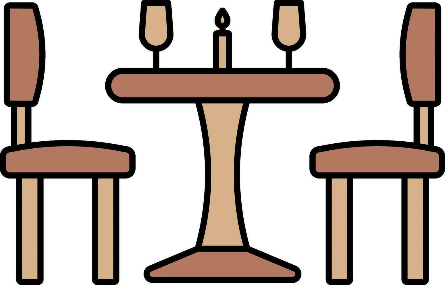 avondeten tafel icoon in bruin kleur. vector