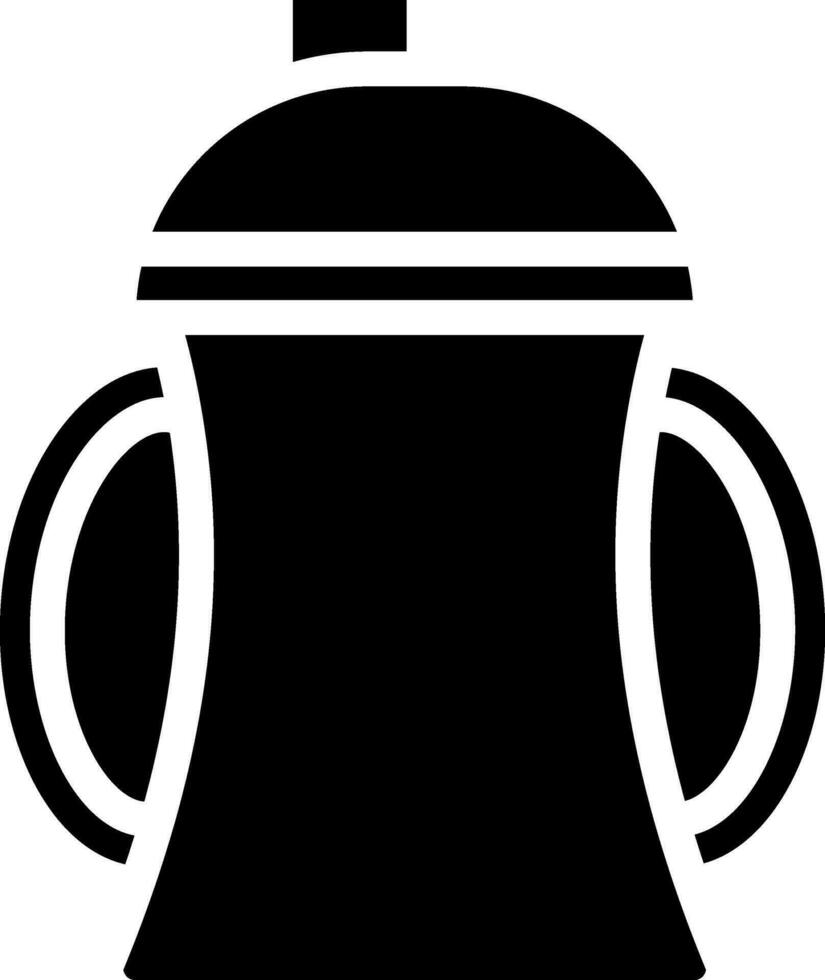 sippy kop icoon in zwart en wit kleur. vector