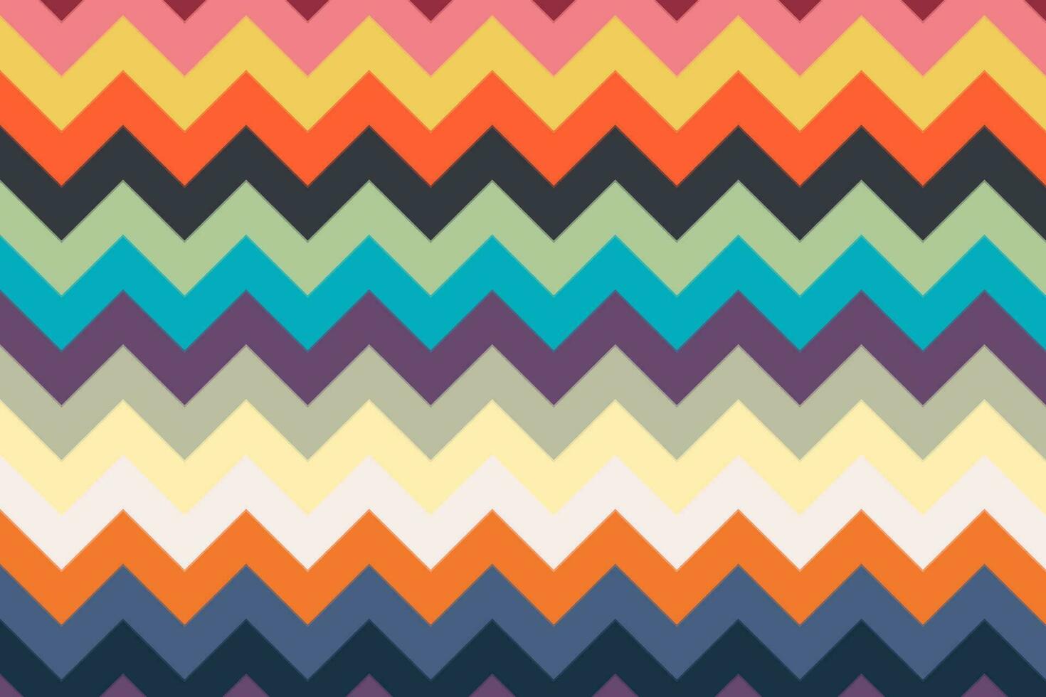 kleurrijk wijnoogst chevron lijnen naadloos patroon. visgraat zig zag strepen structuur achtergrond vector kunst.