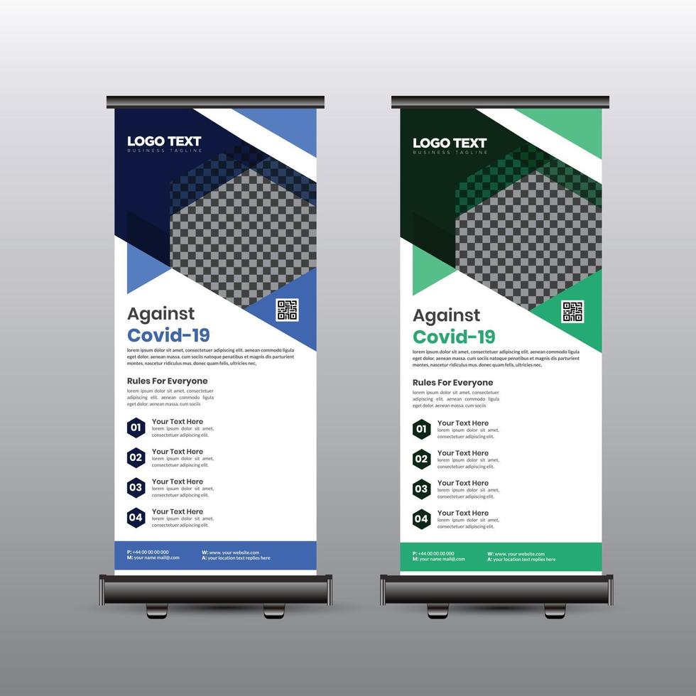 coronavirus banners oprollen vector