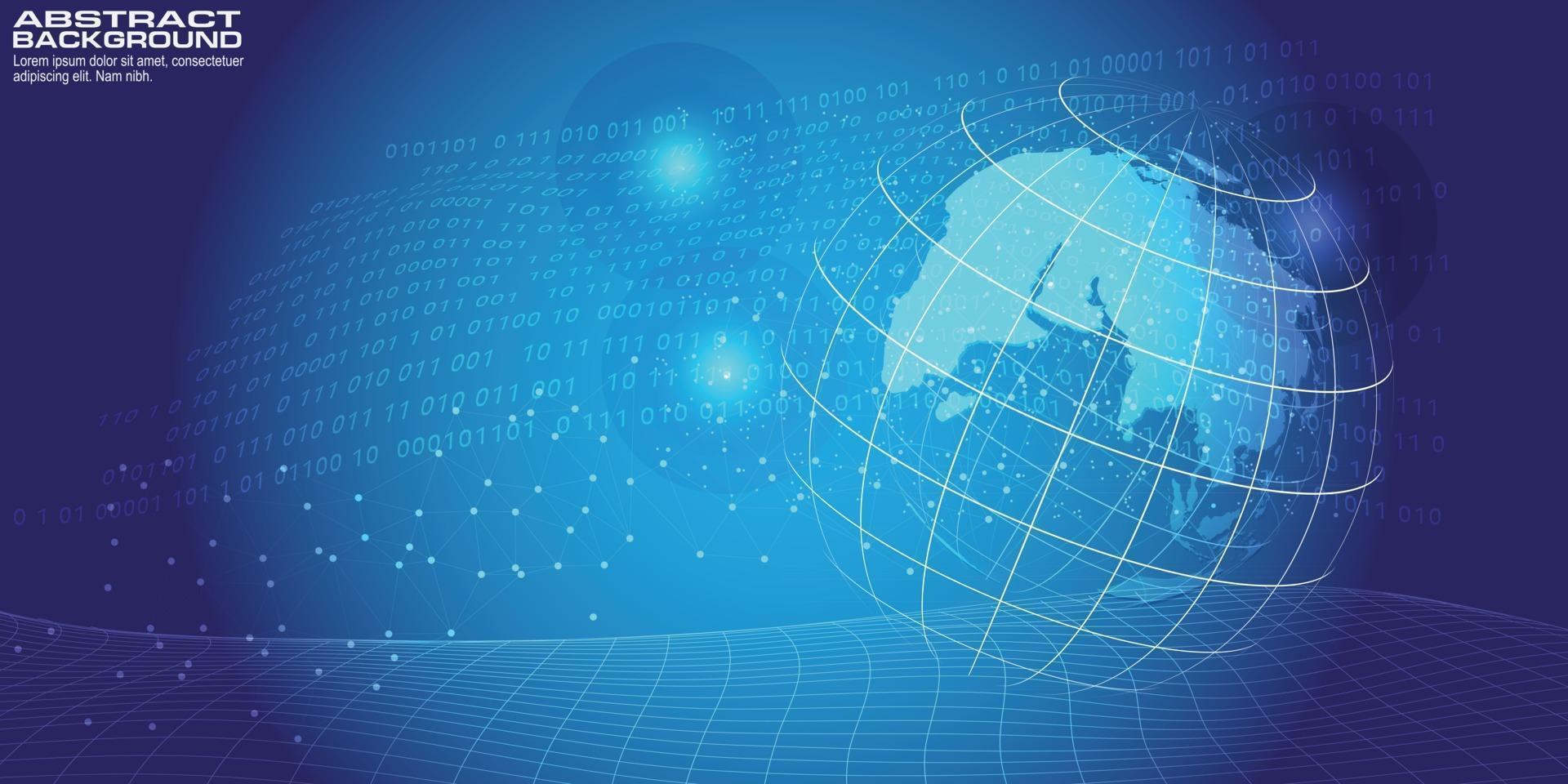 digitale achtergrond met globe en netwerkverbindingsconcept globale zaken vector
