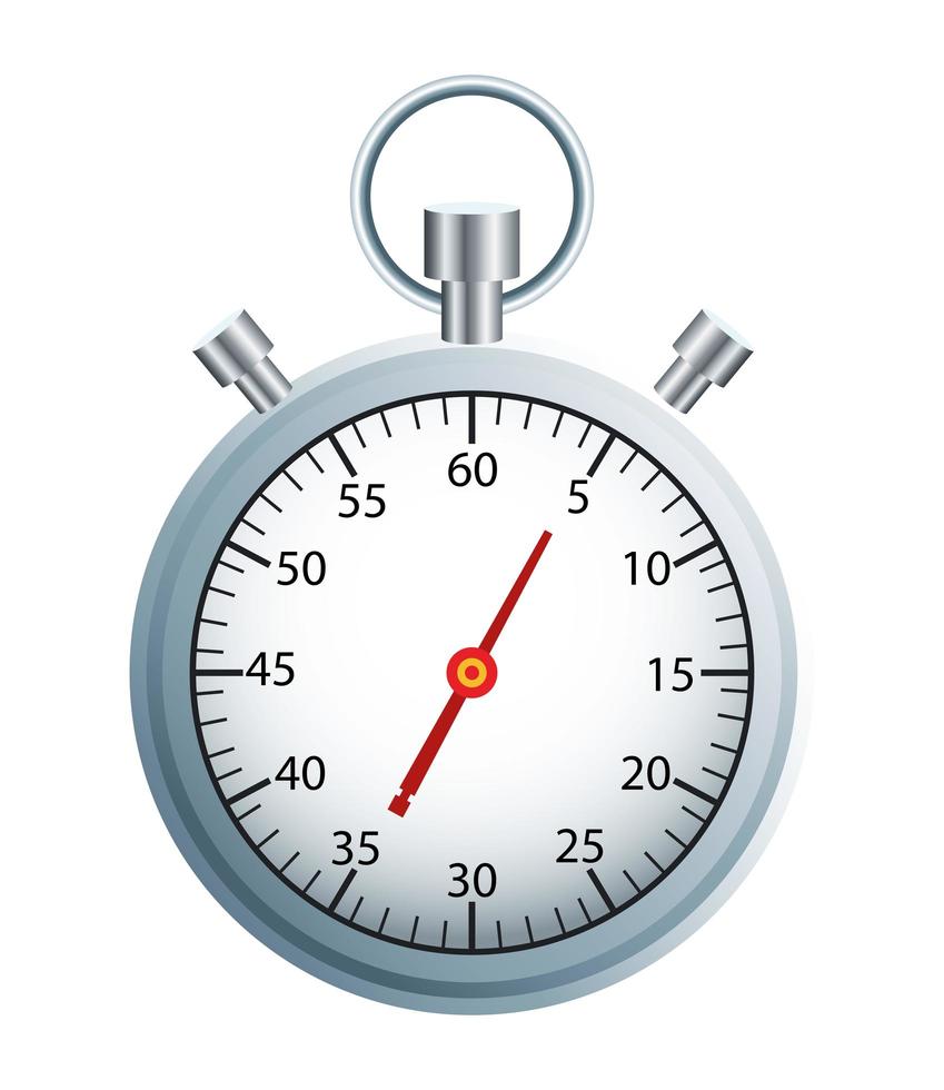 timer chronometer zilver geïsoleerde pictogram vector