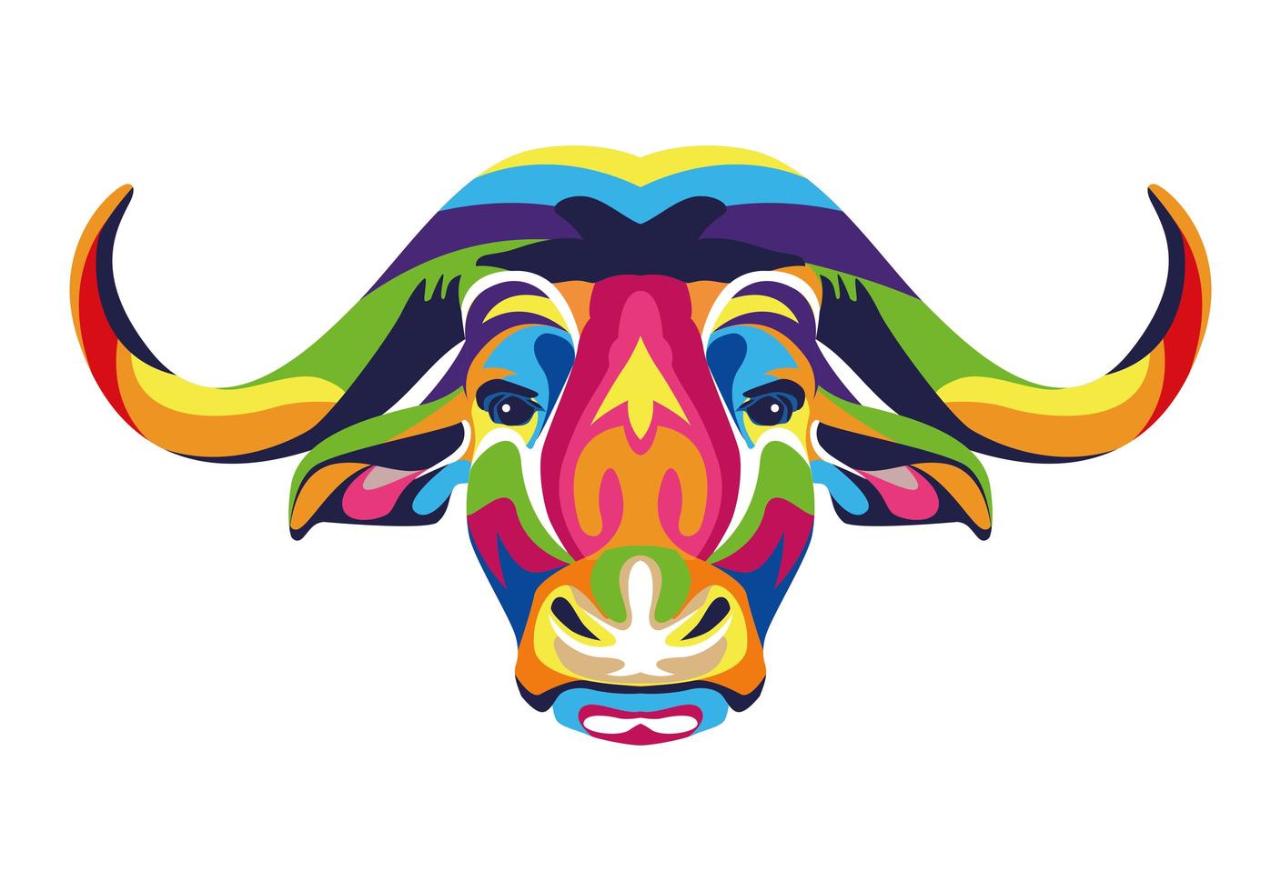 Buffalo wild leven technicolor pictogram vector