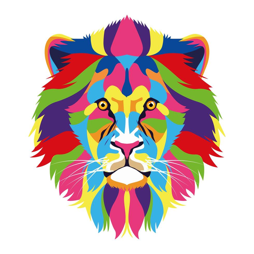 leeuw wild leven technicolor pictogram vector