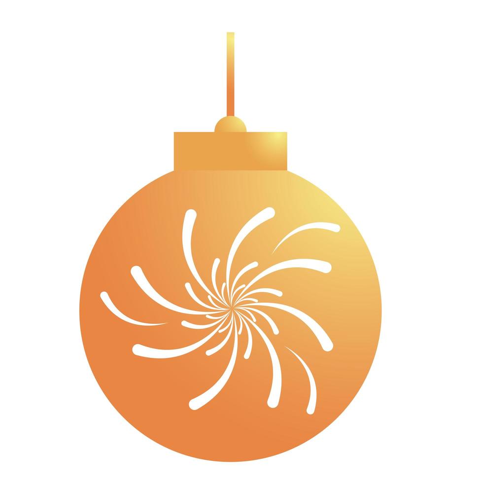 gelukkig vrolijk kerstfeest gouden bal met splash lichten opknoping vector