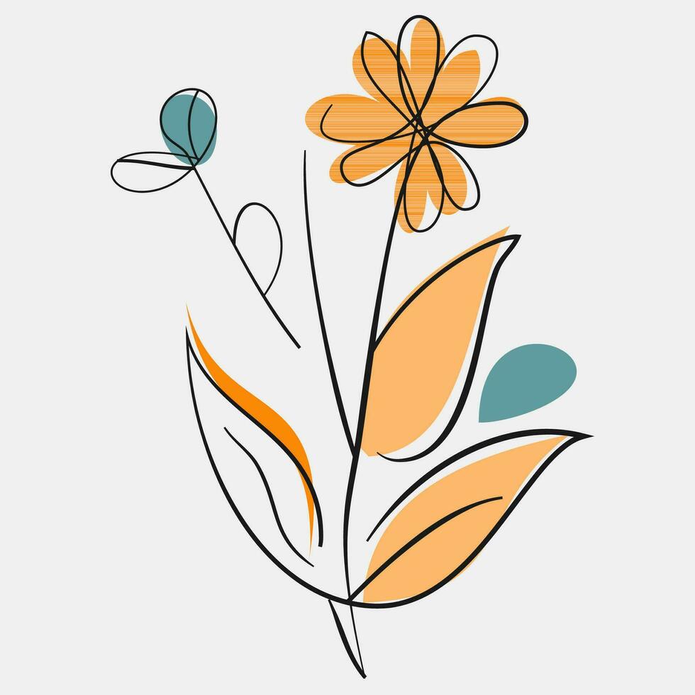 minimalistische bloemen vector kunst illustraties voor gelegenheden sjabloon wijnoogst mode hand- getrokken decor