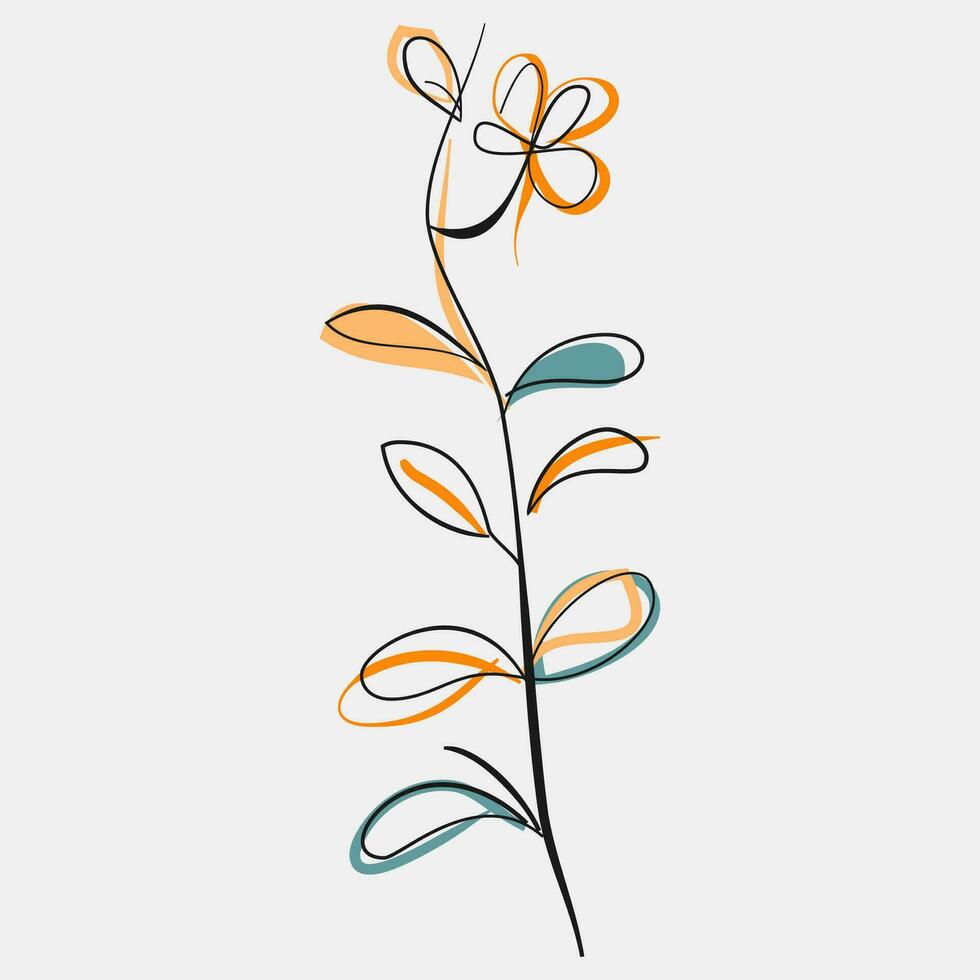 minimalistische bloemen vector kunst illustraties voor gelegenheden sjabloon wijnoogst mode hand- getrokken decor