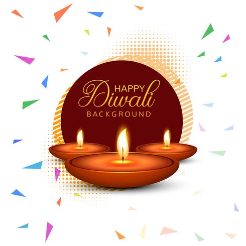 Elegante Gelukkige Diwali decoratieve kleurrijke achtergrond vector