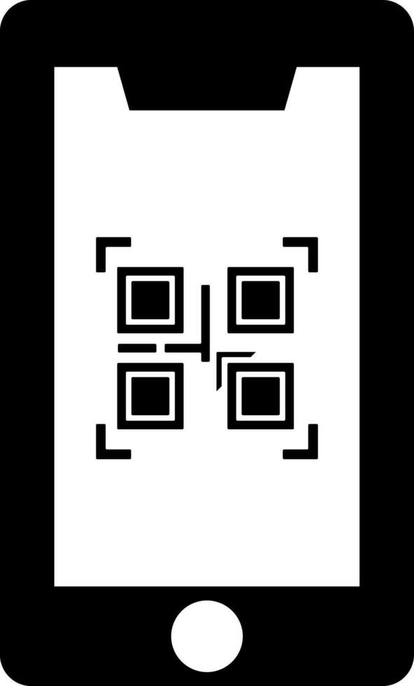 vector illustratie van qr code scanner Aan smartphone scherm icoon.