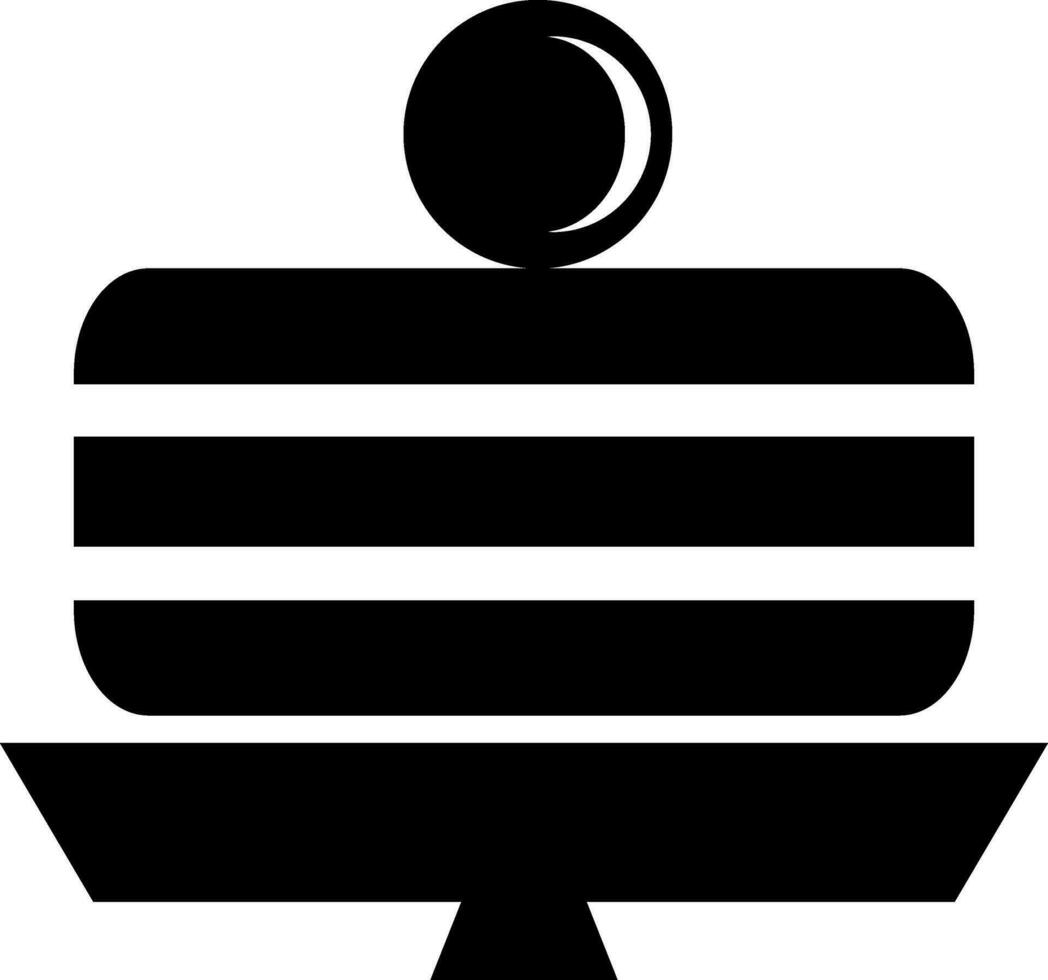 zwart en wit illustratie van pannenkoek icoon. vector