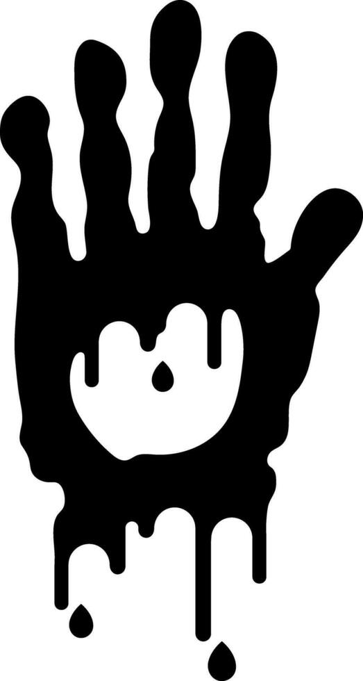 bloeden hand- afdrukken glyph icoon of symbool. vector