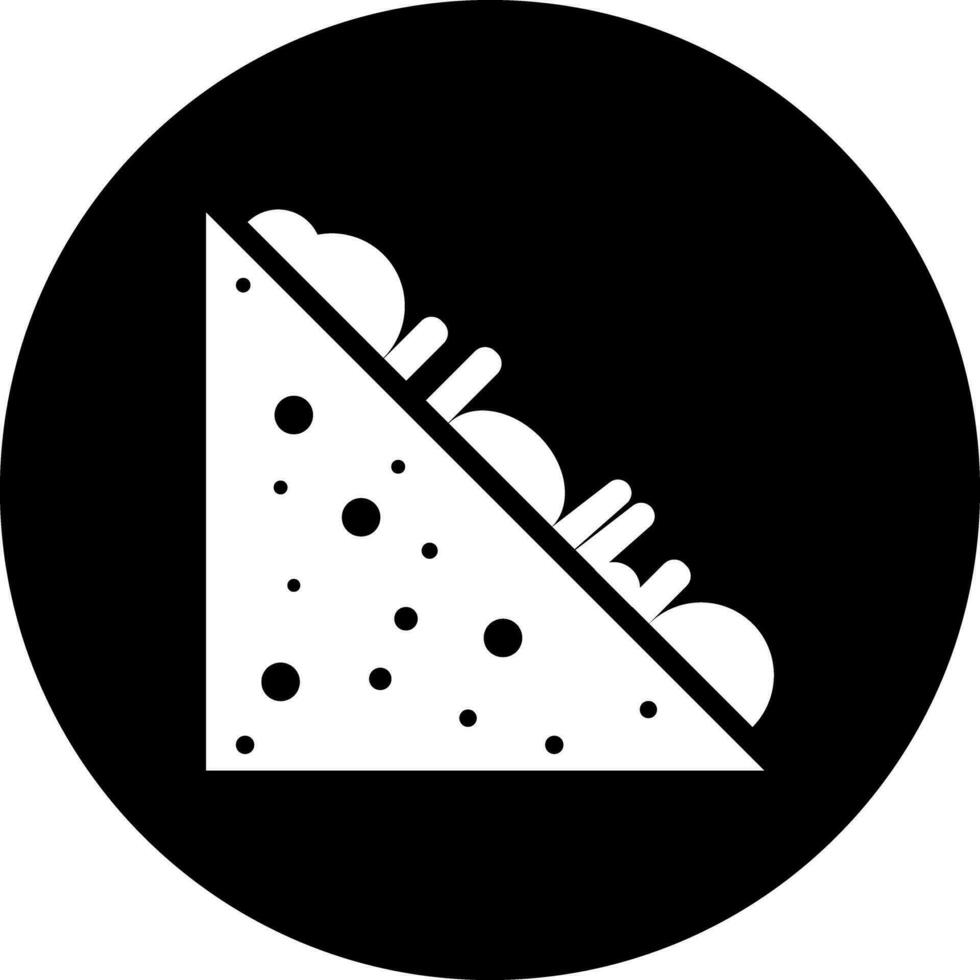 zwart en wit belegd broodje icoon in vlak stijl. vector