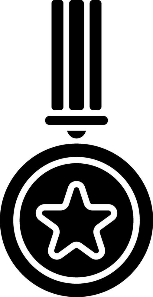 geïsoleerd glyph icoon van medaille of insigne met ster teken. vector